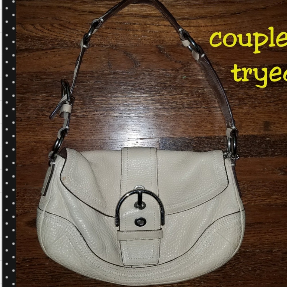 Coach Cream Leather Hobo Purse